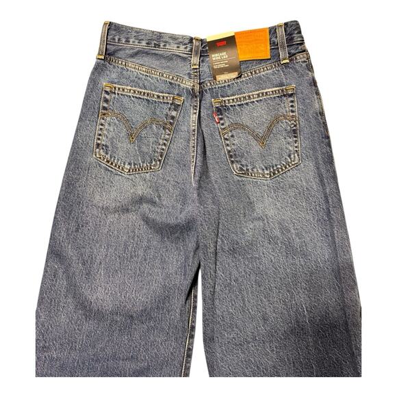 NWT Free People- Levi's Ribcage Wide leg Jeans 27 x32 Boho Hippie - Picture 9 of 10